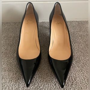 Christian Louboutin Kate 55 Patent Black heels EU 38.5